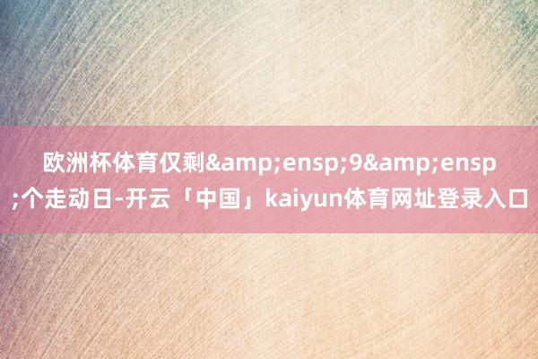 欧洲杯体育仅剩 9 个走动日-开云「中国」kaiyun体育网址登录入口