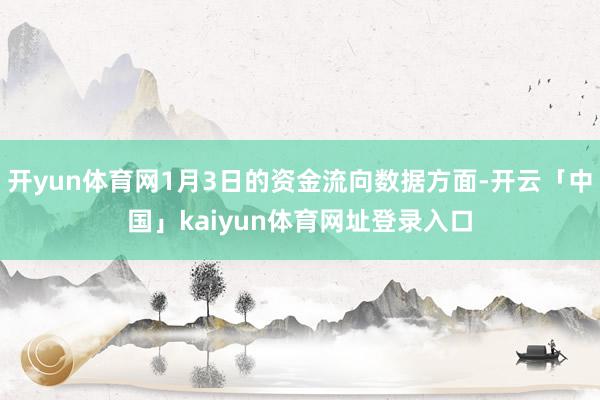 开yun体育网1月3日的资金流向数据方面-开云「中国」kaiyun体育网址登录入口