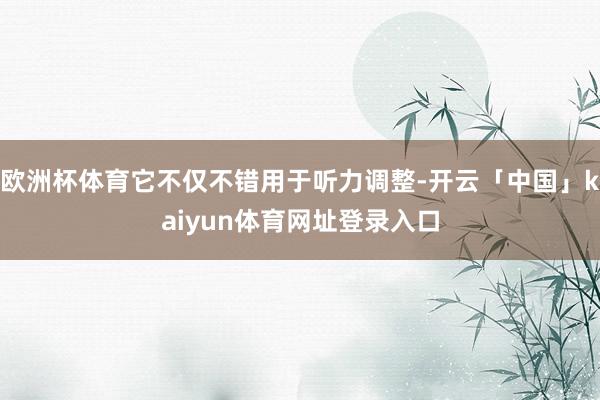 欧洲杯体育它不仅不错用于听力调整-开云「中国」kaiyun体育网址登录入口