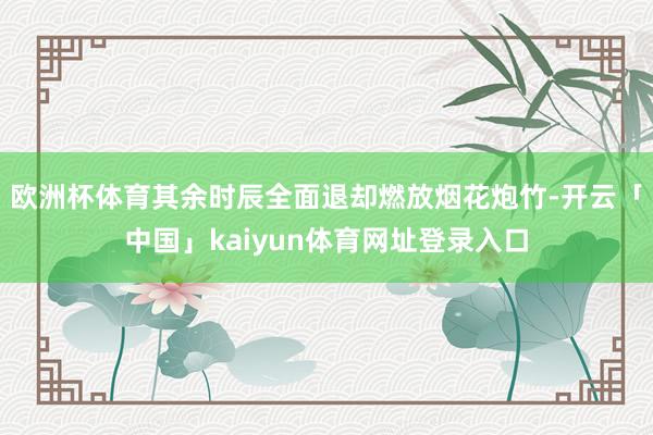 欧洲杯体育其余时辰全面退却燃放烟花炮竹-开云「中国」kaiyun体育网址登录入口